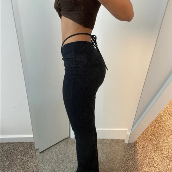 Lace up black flair pants - Picture 4 of 4